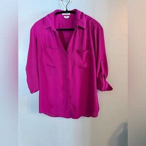Express Fuchsia Button-Down Shirt